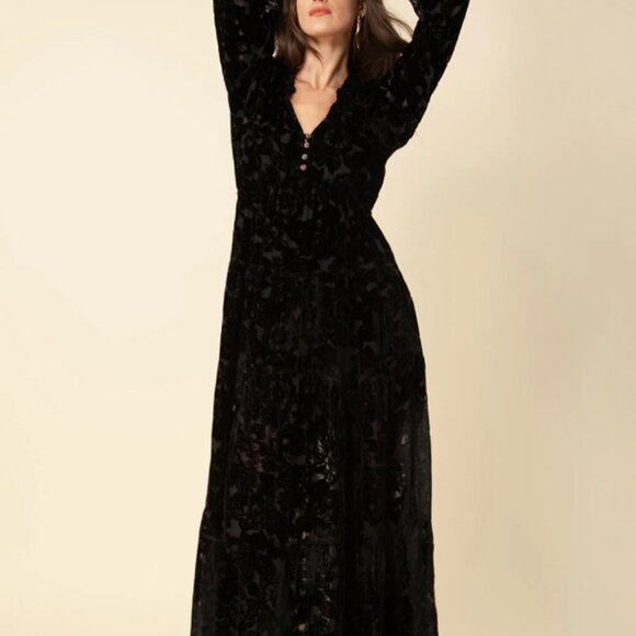 Hale Bob Womens  Velvet Burnout Silk-Blend Dress - Picture 1 of 5